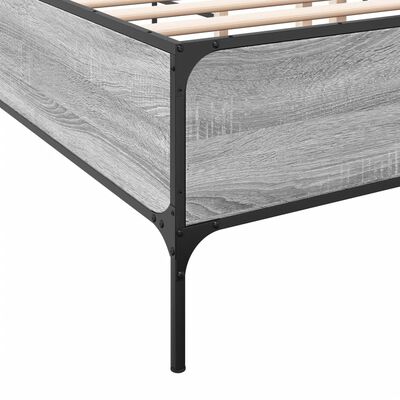 vidaXL Bed Frame without Mattress Grey Sonoma 120x200 cm