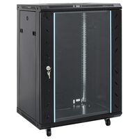 vidaXL 15U Network Cabinet 19" IP20 Black 53x40x80 cm