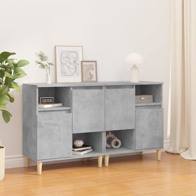 vidaXL Sideboards 2 pcs Concrete Grey 60x35x70 cm Engineered Wood