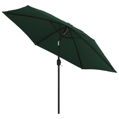 vidaXL LED Cantilever Garden Parasol 3 m Green