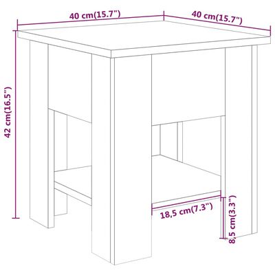 vidaXL Coffee Table Brown Oak 40x40x42 cm Engineered wood