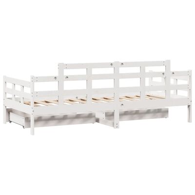 vidaXL Daybed with Drawers without Mattress White 80x200 cm Solid Wood