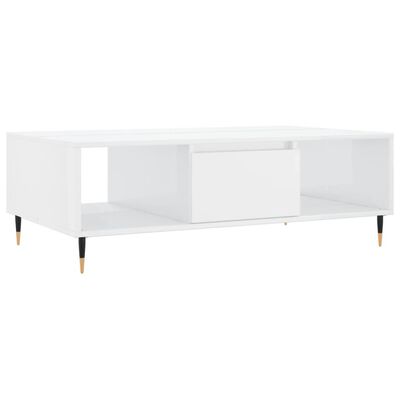 vidaXL Coffee Table High Gloss White 104x60x35 cm Engineered Wood