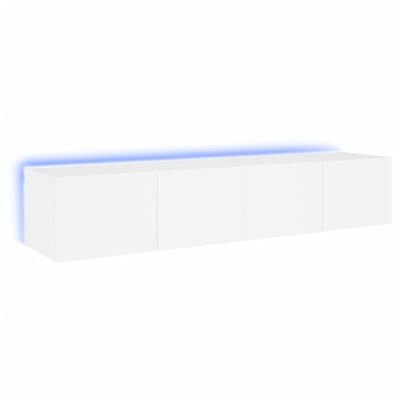 vidaXL TV Wall Cabinets with LED Lights 2 pcs White 80x35x31 cm