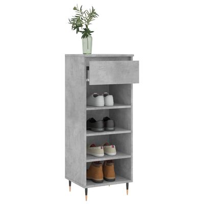 vidaXL Shoe Cabinet Concrete Grey 40x36x105 cm Engineered Wood