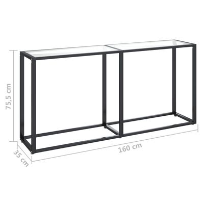 vidaXL Console Table Transparent 160x35x75.5cm Tempered Glass