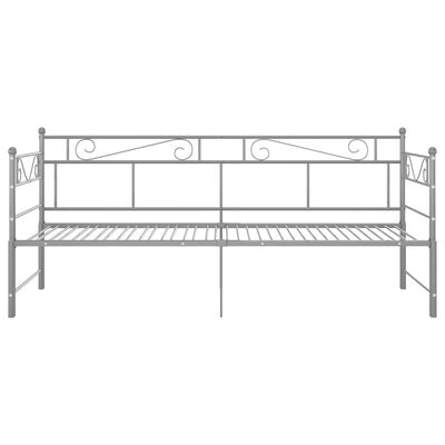 vidaXL Pull-out Sofa Bed Frame without Mattress Grey Metal 90x200 cm