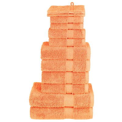 vidaXL 12 Piece Premium Towel Set SOLUND Orange 600 gsm