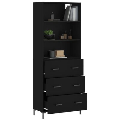 vidaXL Highboard Black 69.5x34x180 cm Engineered Wood