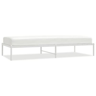 vidaXL Metal Bed Frame without Mattress White 90x200 cm