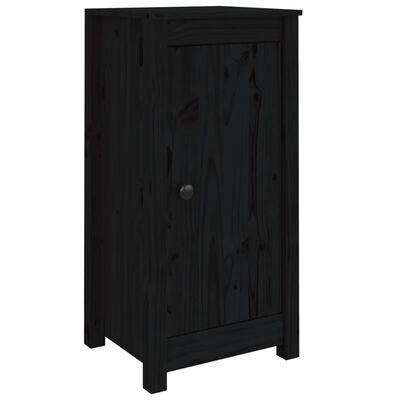 vidaXL Sideboards 2 pcs Black 39x35x80 cm Solid Wood Pine