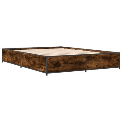 vidaXL Bed Frame without Mattress Smoked Oak 150x200 cm King Size