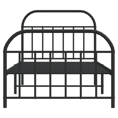 vidaXL Metal Bed Frame without Mattress with Footboard Black 100x200 cm