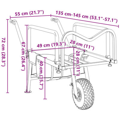 vidaXL Fishing Trolley Green with Wheel Powder-coated Steel