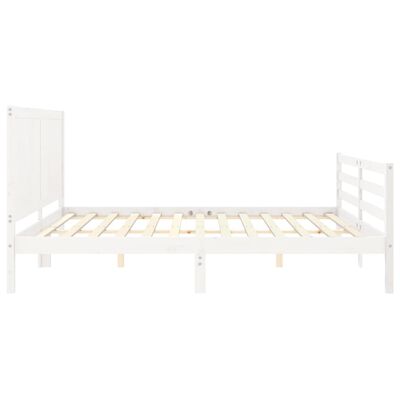 vidaXL Bed Frame without Mattress White Super King Size Solid Wood