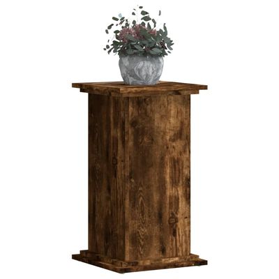 vidaXL Plant Stand Smoked Oak 33x33x60 cm Engineered Wood