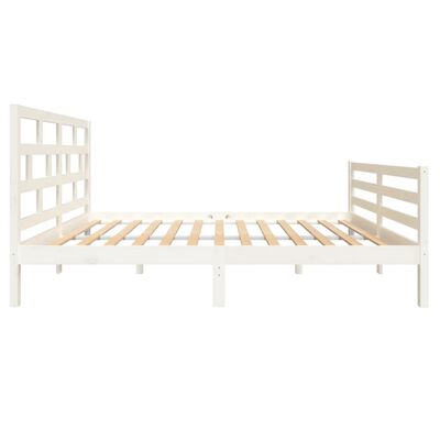 vidaXL Bed Frame without Mattress White Solid Wood 140x200 cm (810431+814195)