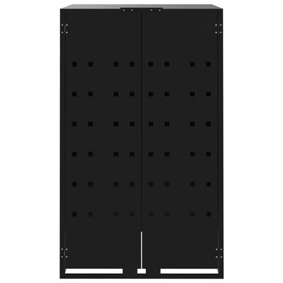 vidaXL Wheelie Bin Storage for Single Bin Black 69x79x117 cm Steel