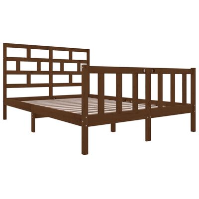 vidaXL Bed Frame without Mattress Honey Brown Solid Wood Pine King Size