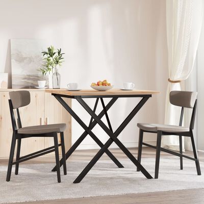 vidaXL Dining Table X-Frame 90x90x75.5 cm Solid Wood Pine and Cast Iron