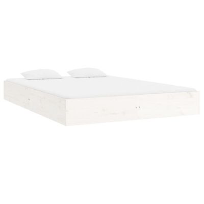 vidaXL Bed Frame without Mattress White Solid Wood 140x200 cm