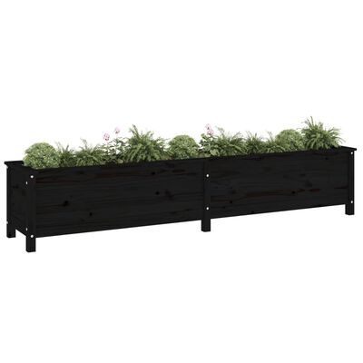 vidaXL Garden Raised Bed Black 199.5x40x39 cm Solid Wood Pine