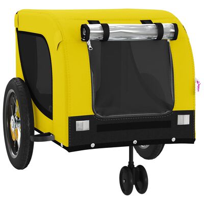 vidaXL Pet Bike Trailer Yellow and Black Oxford Fabric and Iron