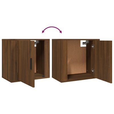 vidaXL Wall-mounted Bedside Cabinets 2 pcs Brown Oak 50x30x47 cm