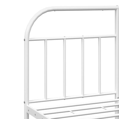 vidaXL Metal Bed Frame without Mattress with Footboard White 150x200 cm King Size