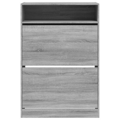 vidaXL Shoe Cabinet with 2 Flip-Drawers Grey Sonoma 80x34x116 cm