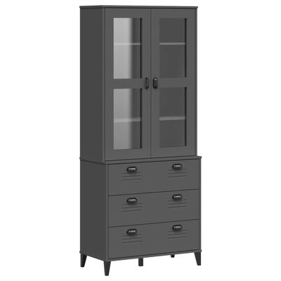 vidaXL Highboard VIKEN Anthracite Grey 80x40x190 cm Solid Wood Pine