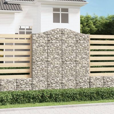 vidaXL Arched Gabion Baskets 4 pcs 200x30x220/240 cm Galvanised Iron