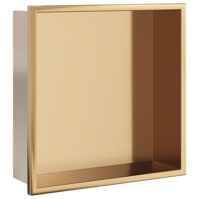 vidaXL Shower Niche Brushed Gold 32x32x9 cm Stainless Steel