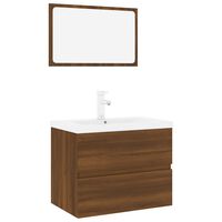 vidaXL Bathroom Furniture Set Brown Oak Engineered Wood