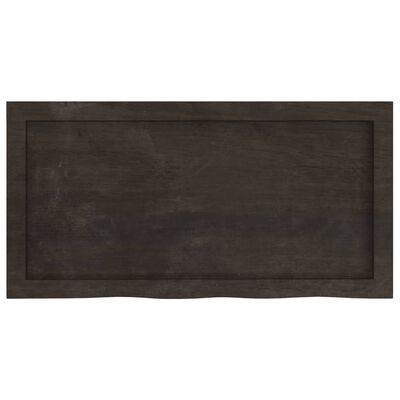 vidaXL Wall Shelf Dark Brown 80x40x(2-6) cm Treated Solid Wood Oak