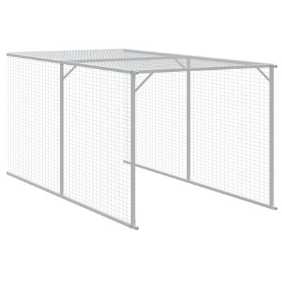 vidaXL Chicken Cage with Run Light Grey 117x1221x123 cm Galvanised Steel