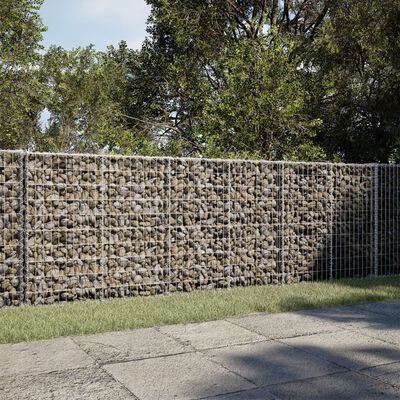 vidaXL Gabion Basket with Cover 300x100x100 cm Galvanised Iron