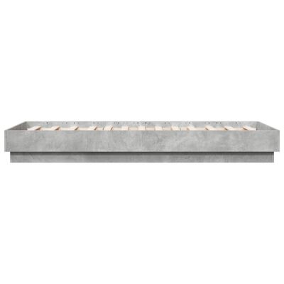 vidaXL Bed Frame with LED Lights Concrete Grey 75x190 cm Small Single