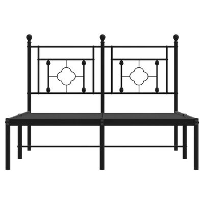 vidaXL Metal Bed Frame with Headboard Black 120x200 cm