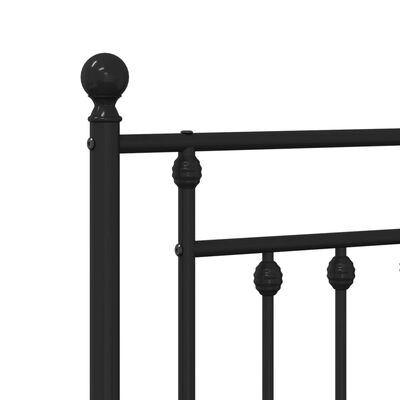 vidaXL Metal Bed Frame without Mattress with Headboard Black 100x190 cm