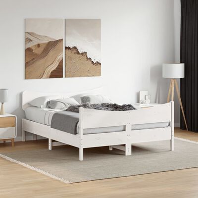 vidaXL Bed Frame without Mattress White 160x200 cm Solid Wood Pine