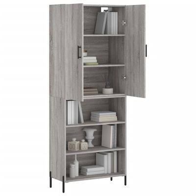 vidaXL Highboard Grey Sonoma 69.5x34x180 cm Engineered Wood