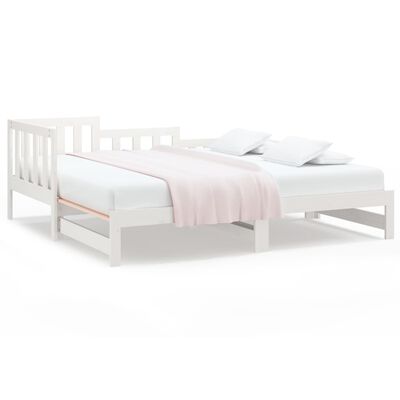 vidaXL Pull-out Day Bed without Mattress White 2x(80x200) cm