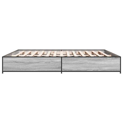 vidaXL Bed Frame without Mattress Grey Sonoma 160x200 cm