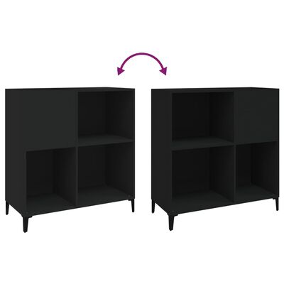 vidaXL Record Cabinet Black 84.5x38x89 cm Engineered Wood