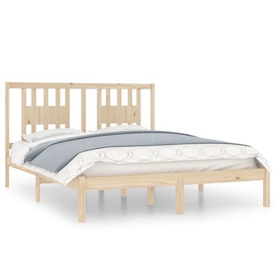 vidaXL Bed Frame without Mattress Solid Wood King Size