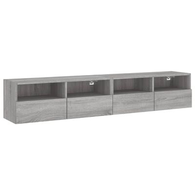 vidaXL TV Wall Cabinets 2 pcs Grey Sonoma 80x30x30 cm Engineered Wood