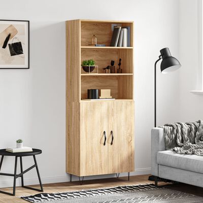 vidaXL Highboard Sonoma Oak 69.5x34x180 cm Engineered Wood