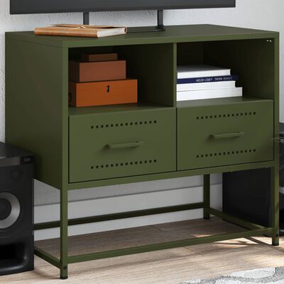 vidaXL TV Cabinet Olive Green 68x39x60.5 cm Steel