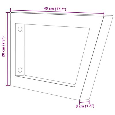 vidaXL Shelf Brackets for Washbasin 2 pcs White Trapezium Steel